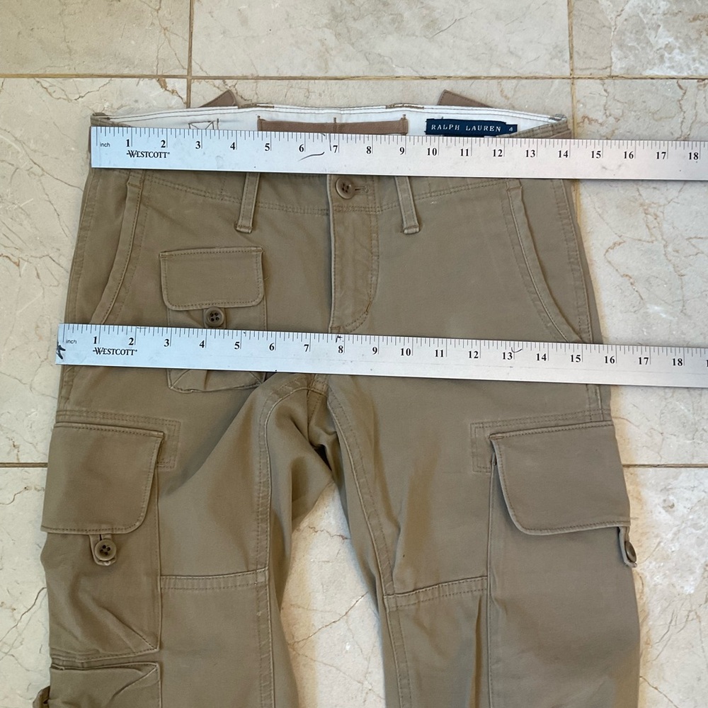 Ralph Lauren Skinny-fitting khaki cargo trousers with stretch, pockets, Sz 4 - Picture 12 of 13